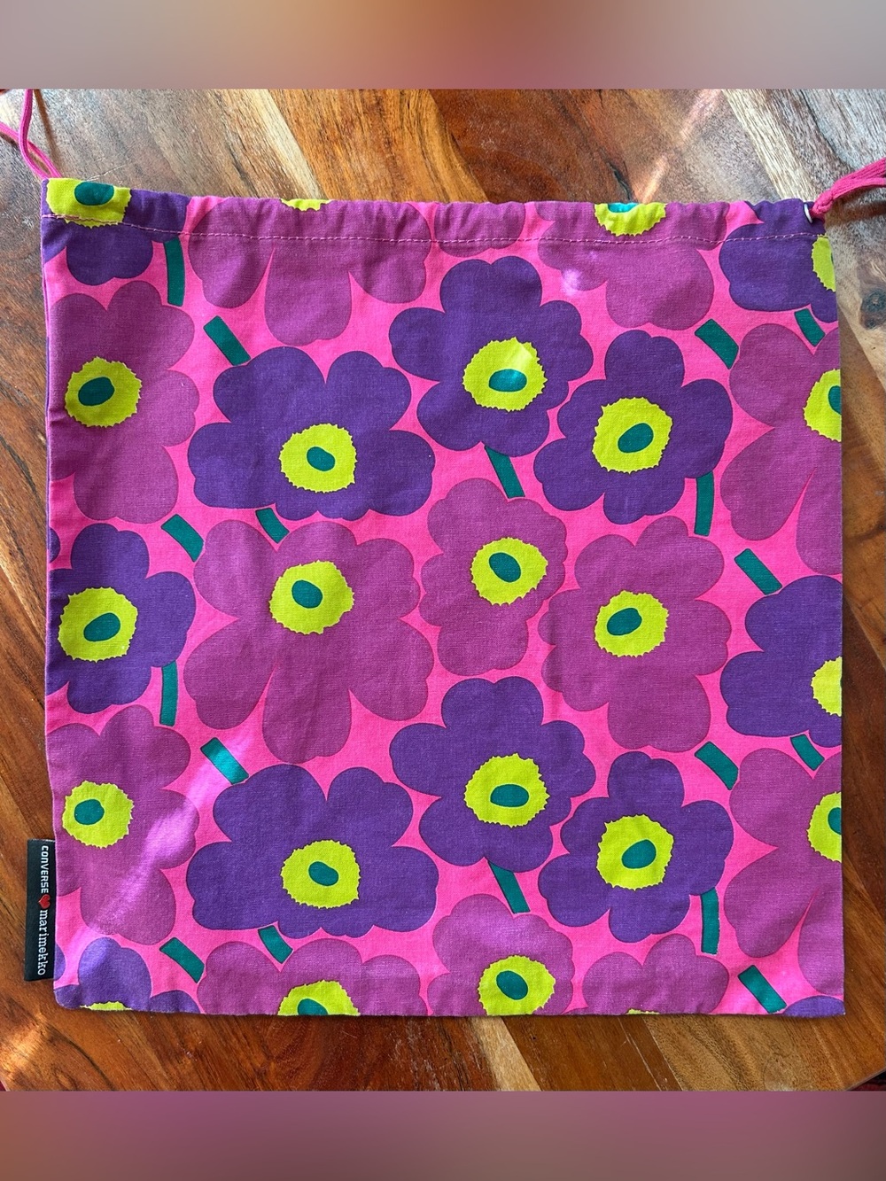 Marimekko x Converse Drawstring Bag *Rare* Pink Purple Poppy